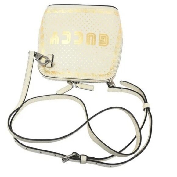 GUCCI GUCCY SEGA Print Leather Mini Shoulder Bag White Italy SHW 73CA310 - Picture 6 of 16